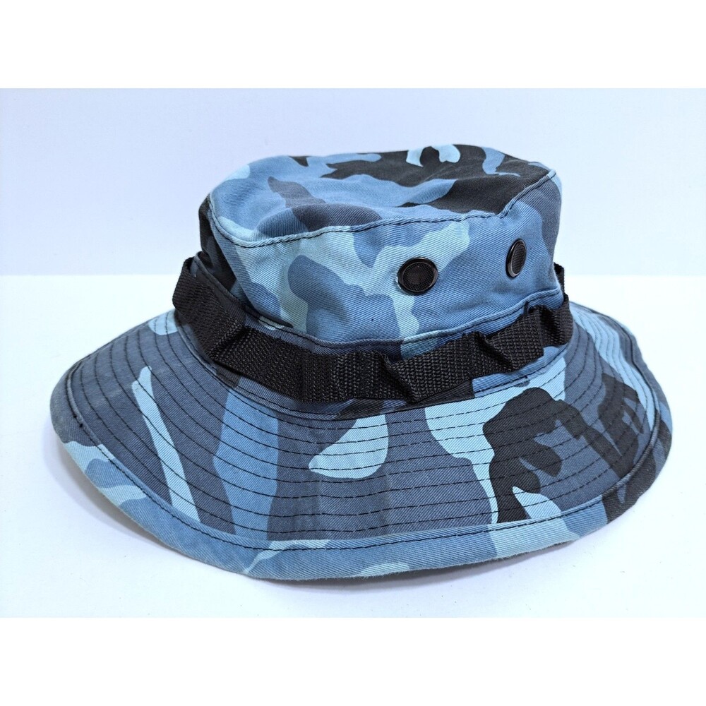 Type II Navy Camo Hat Boonie Mens 7 Blue Sun Hot Weather USA Army Outdoor